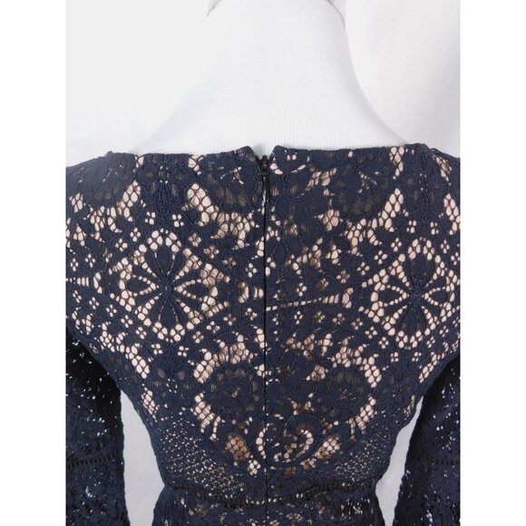 BB Dakota 0 Black Lace Plunge V-Neck Mini Dress - Picture 6 of 12